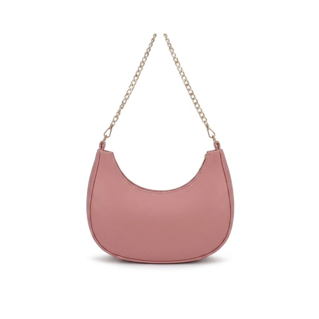 Fancy Crescent Shoulder Bag with Rhinestone Bow Knot