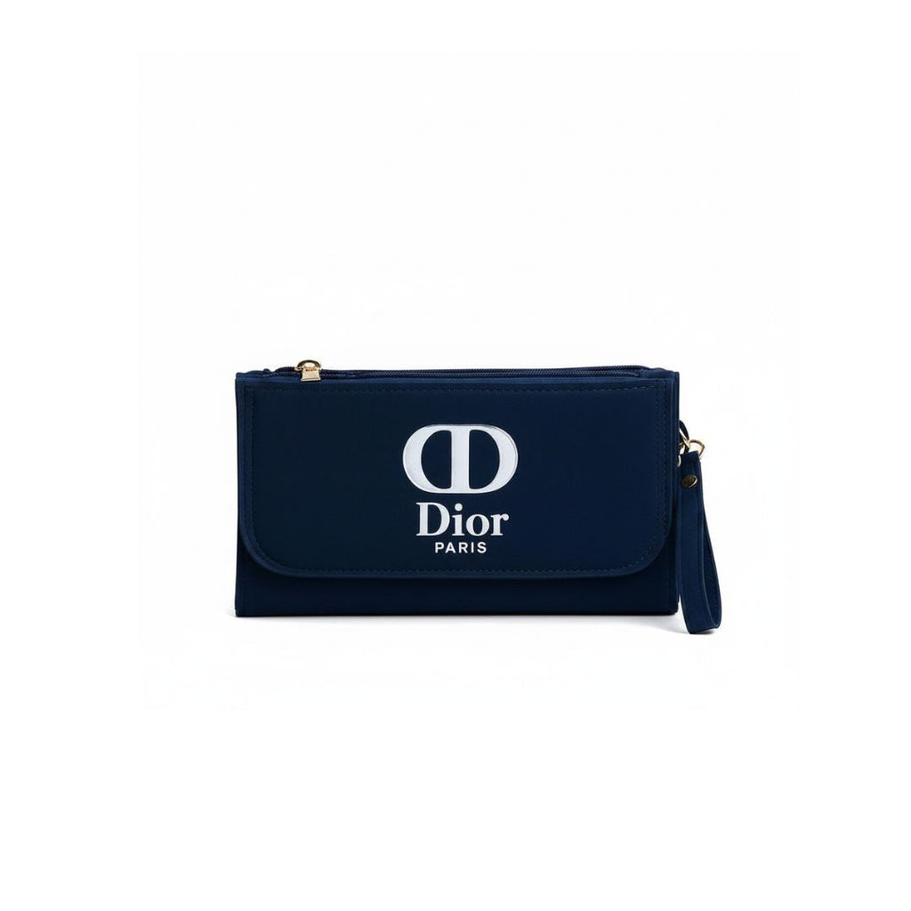 Noir Luxe Multi-Zip Wristlet Bag