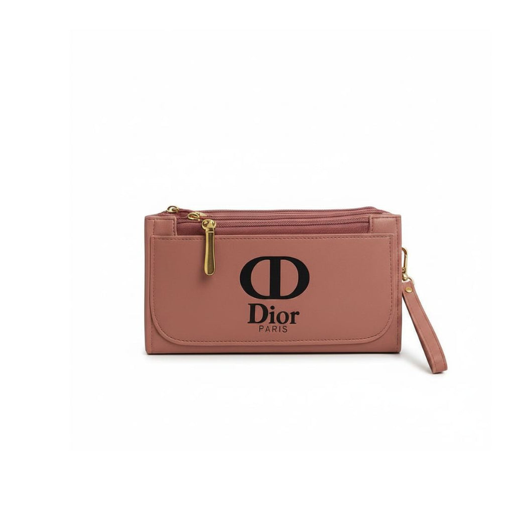 Noir Luxe Multi-Zip Wristlet Bag