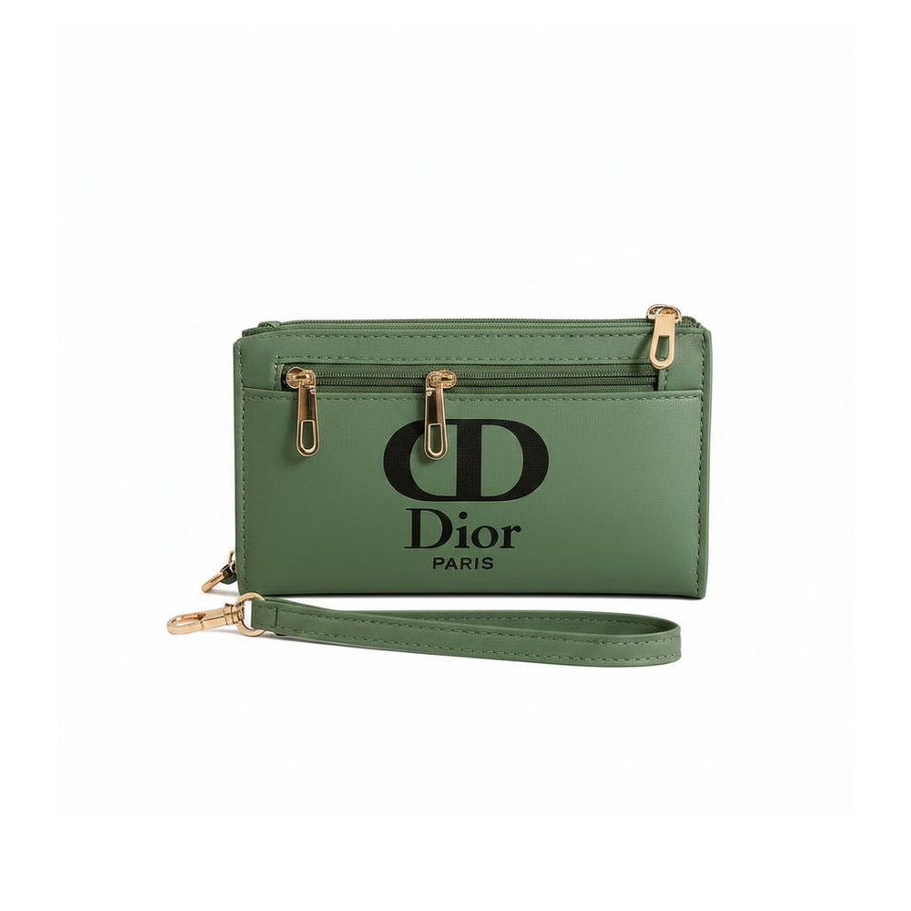 Noir Luxe Multi-Zip Wristlet Bag
