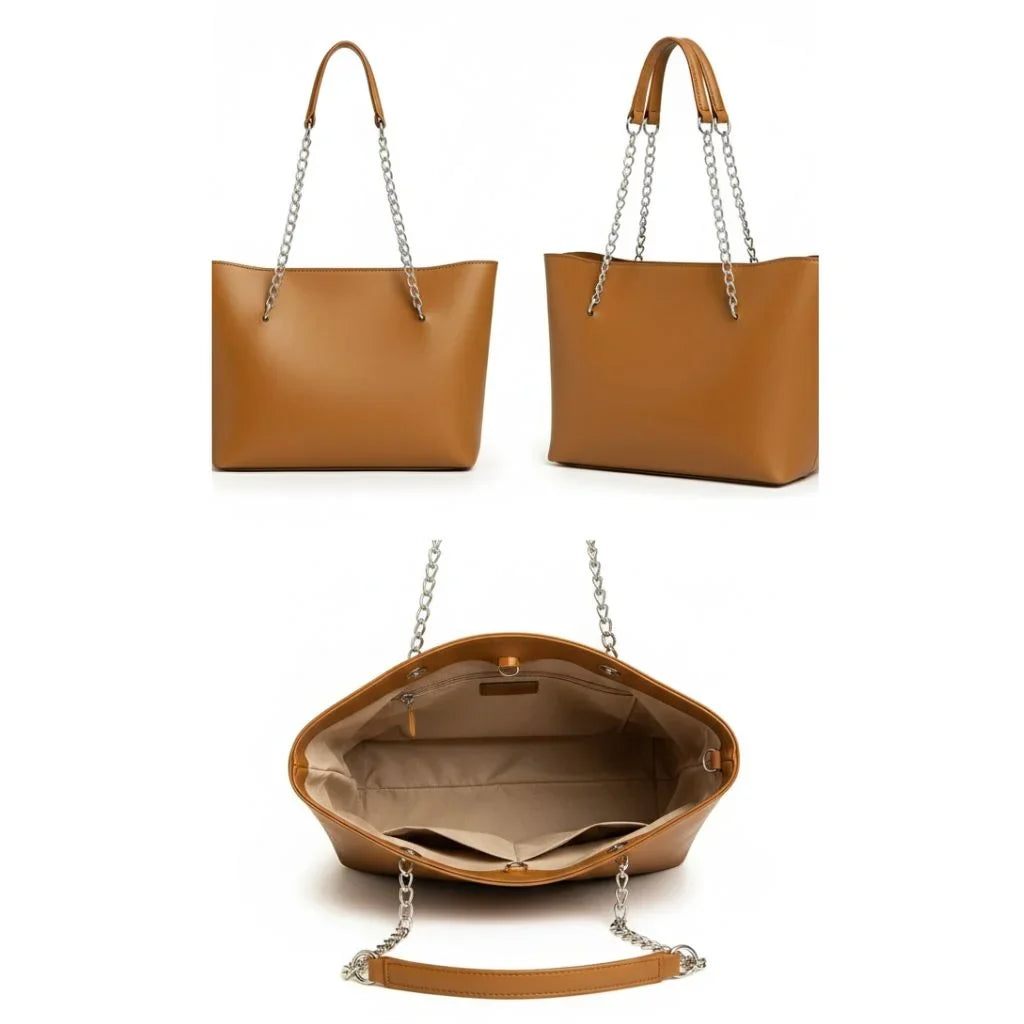 Noir Chain Luxe Tote