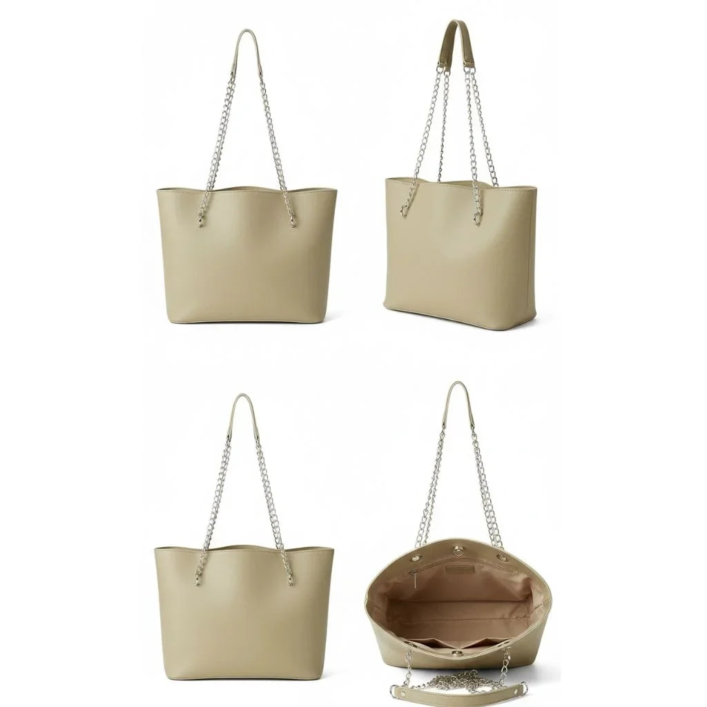 Noir Chain Luxe Tote