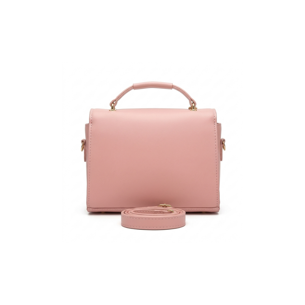 Classic Checkered Panel Satchel with Teddy Charm