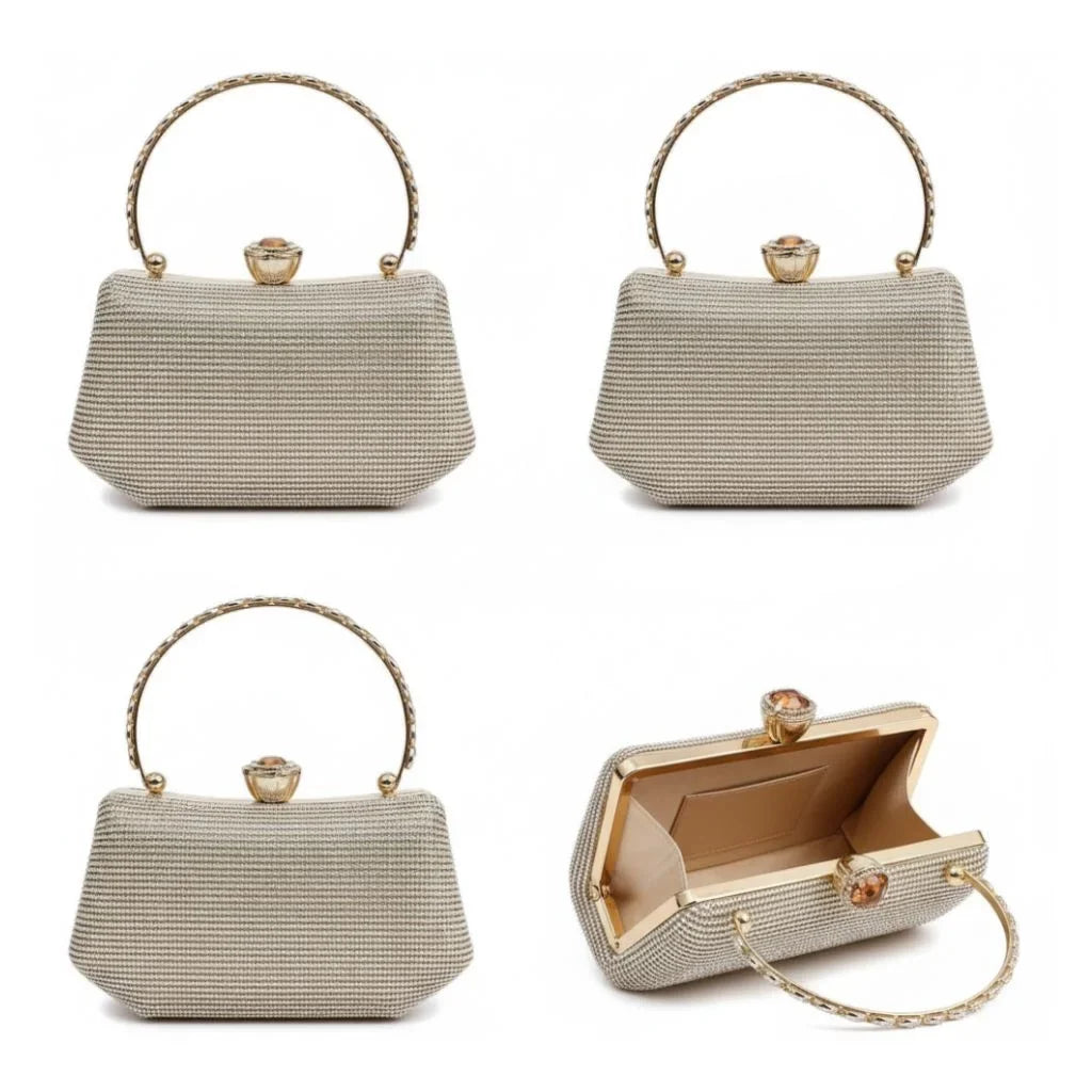 Crystal Handle Evening Clutch