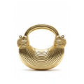 Metallic Sculpted Handle Clutch