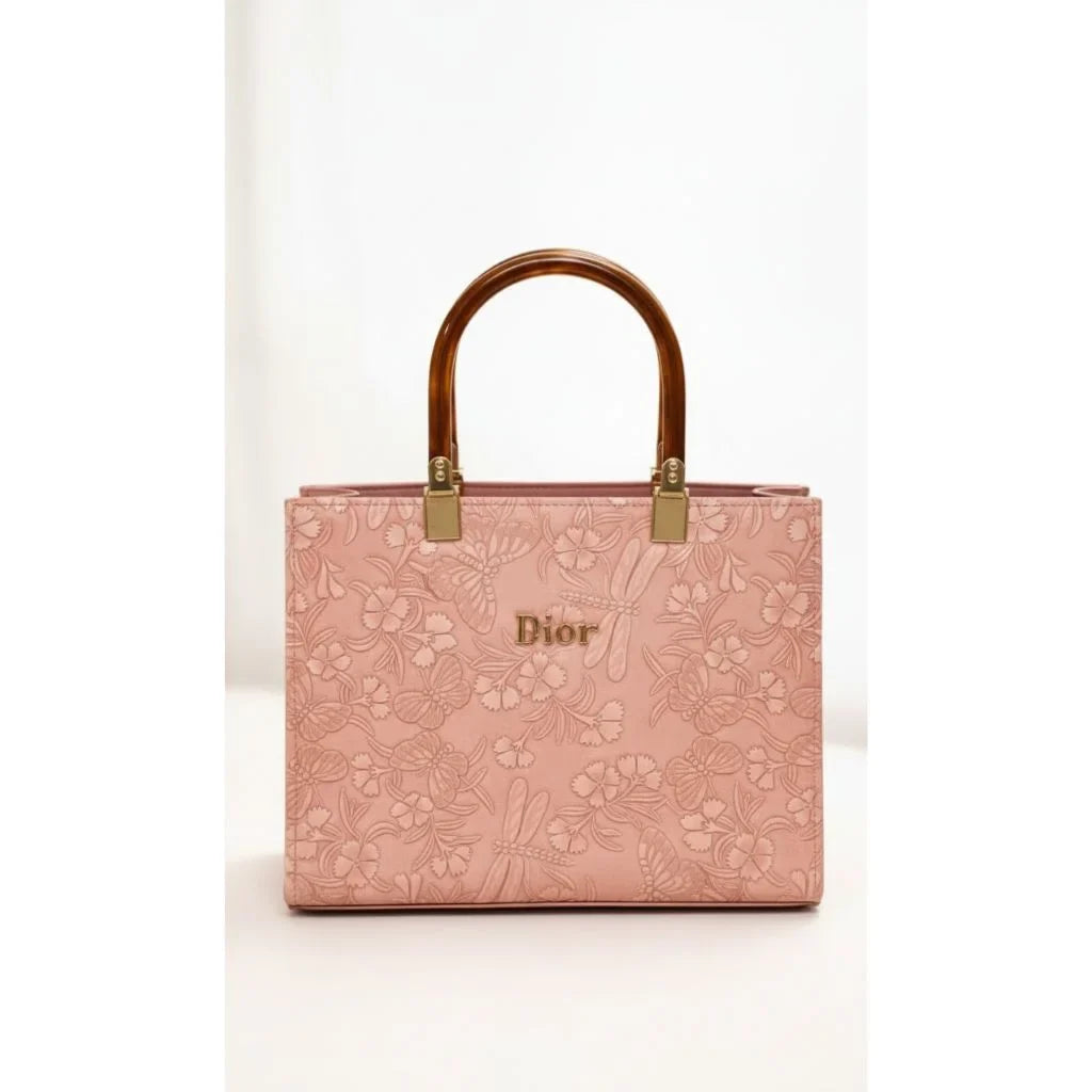 Floral Embossed Structured Tote