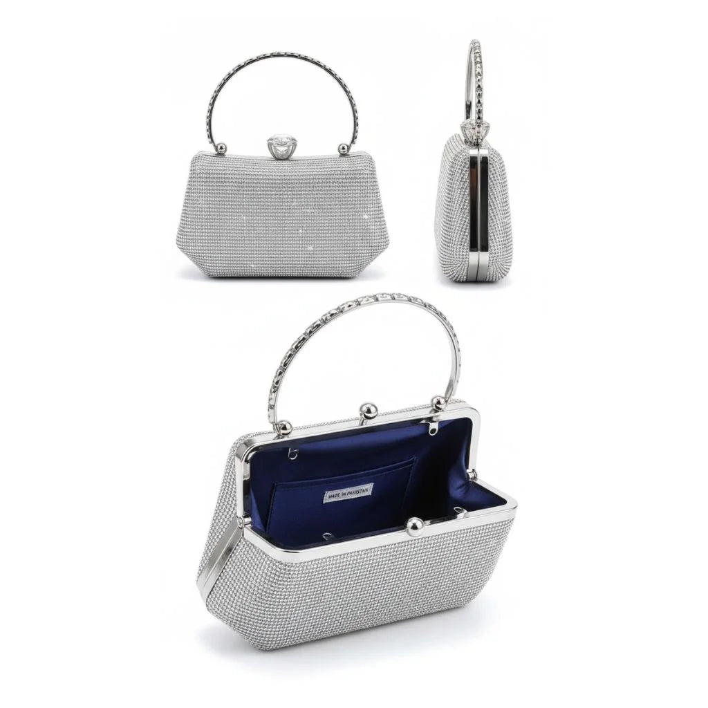 Crystal Handle Evening Clutch