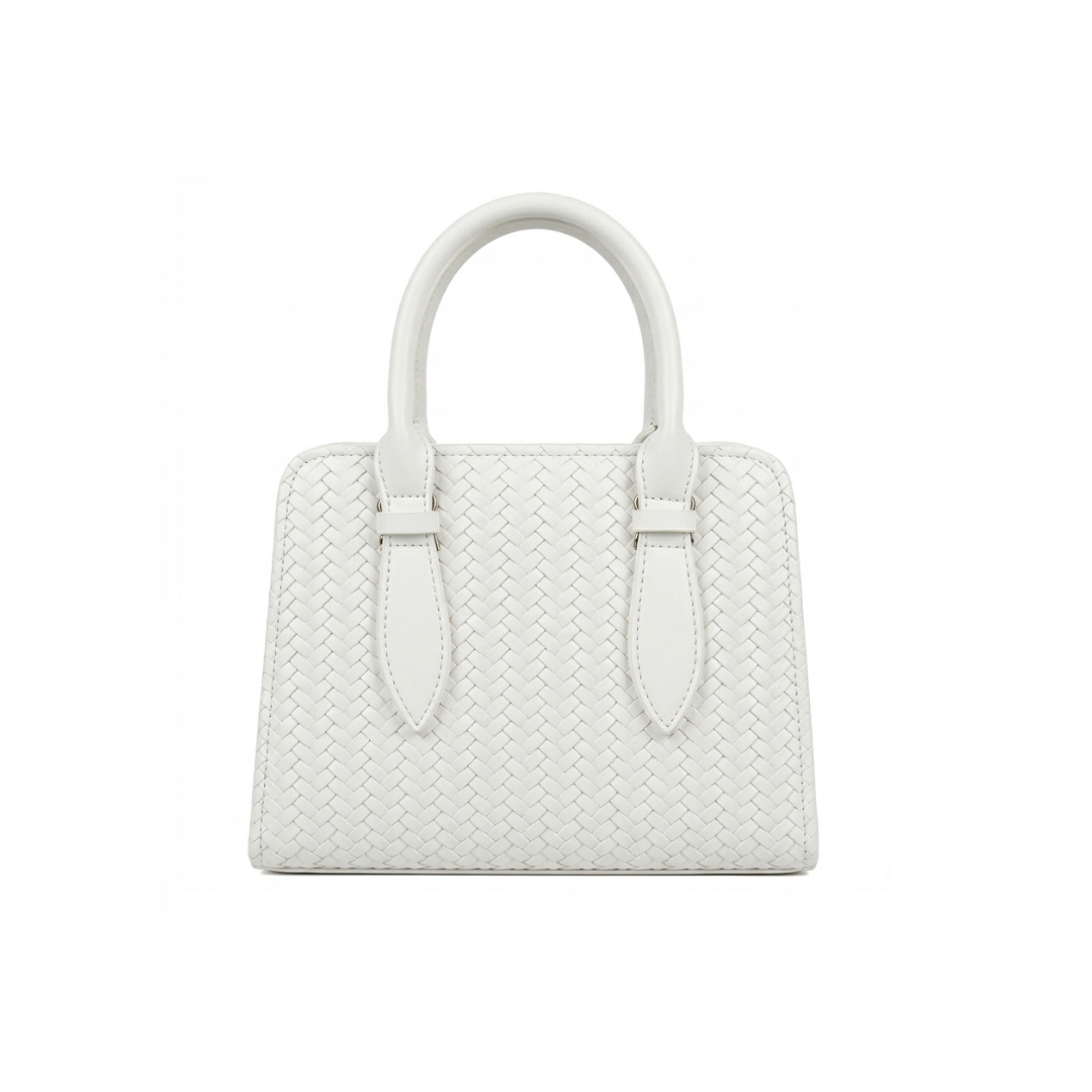 Woven Texture Structured Satchel Bag