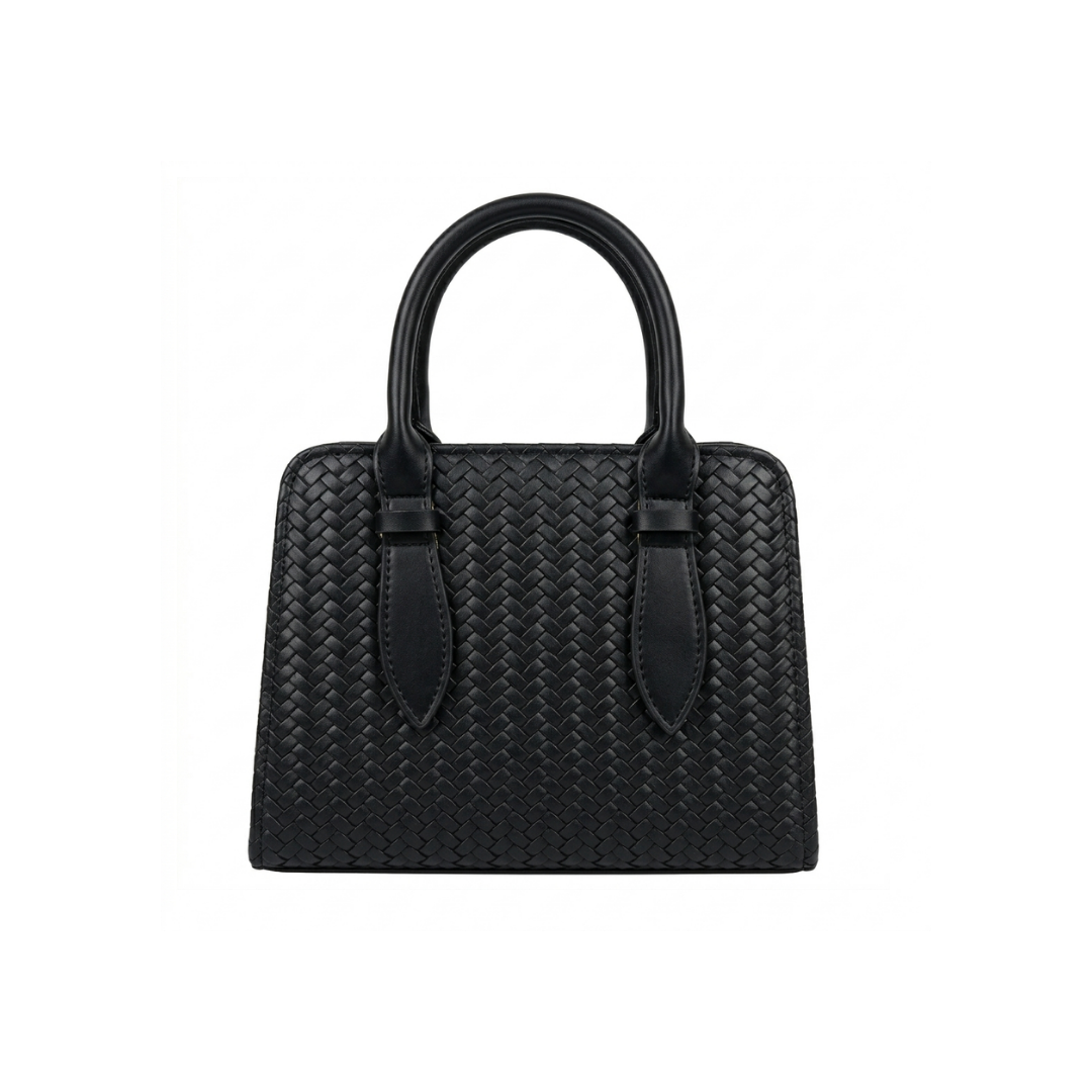 Woven Texture Structured Satchel Bag