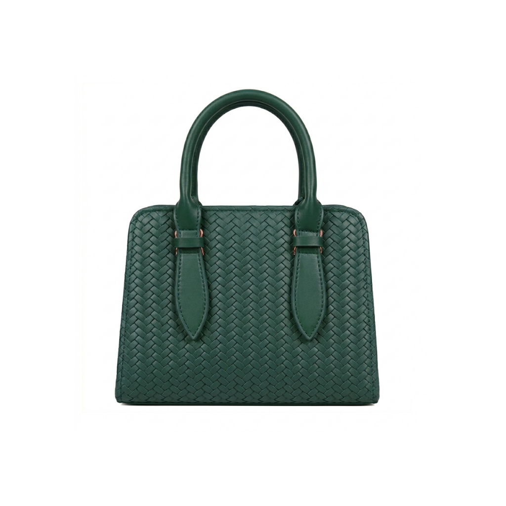 Woven Texture Structured Satchel Bag