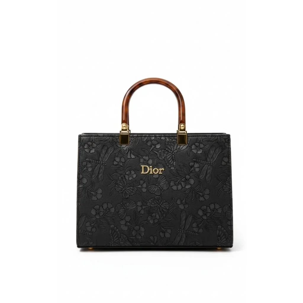 Floral Embossed Structured Tote