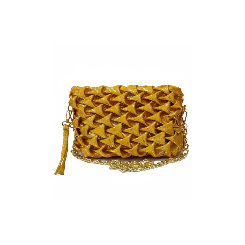 Luxe Weave Chain Clutch
