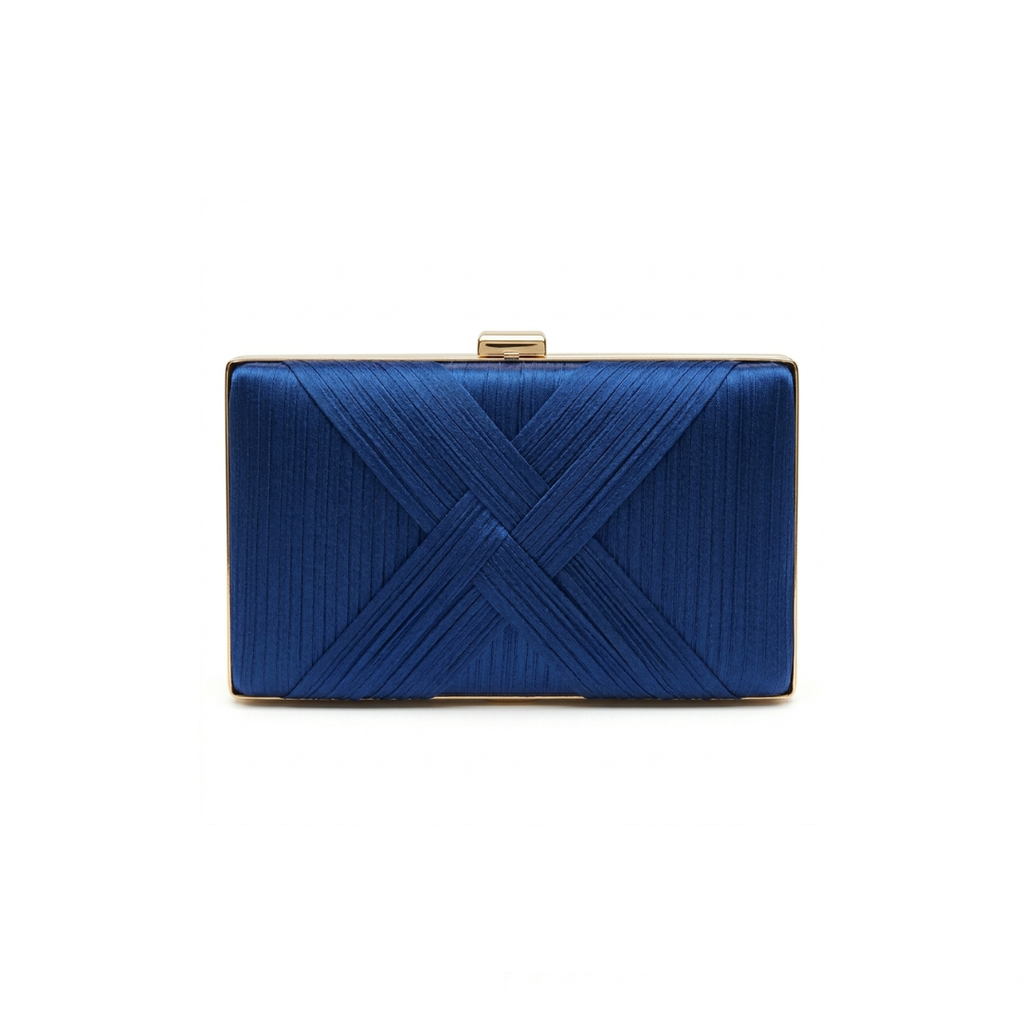 Luxe Pleated Satin Box Clutch