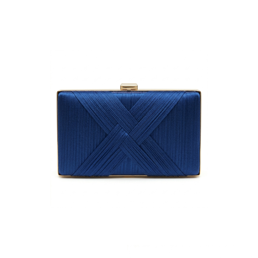 Luxe Pleated Satin Box Clutch