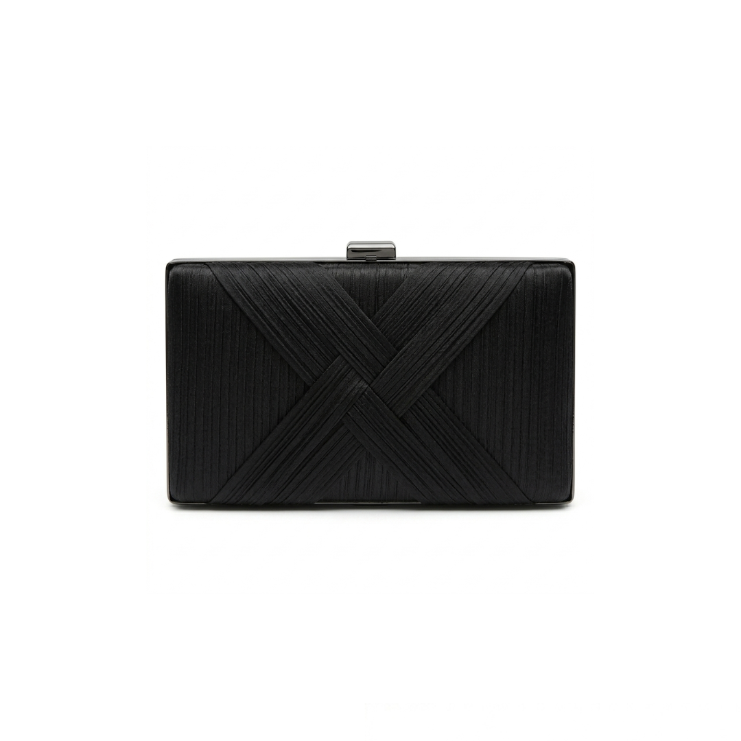 Luxe Pleated Satin Box Clutch