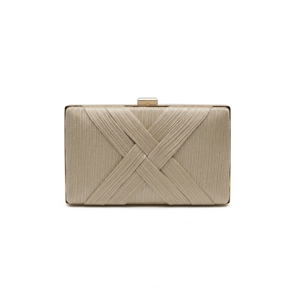 Luxe Pleated Satin Box Clutch