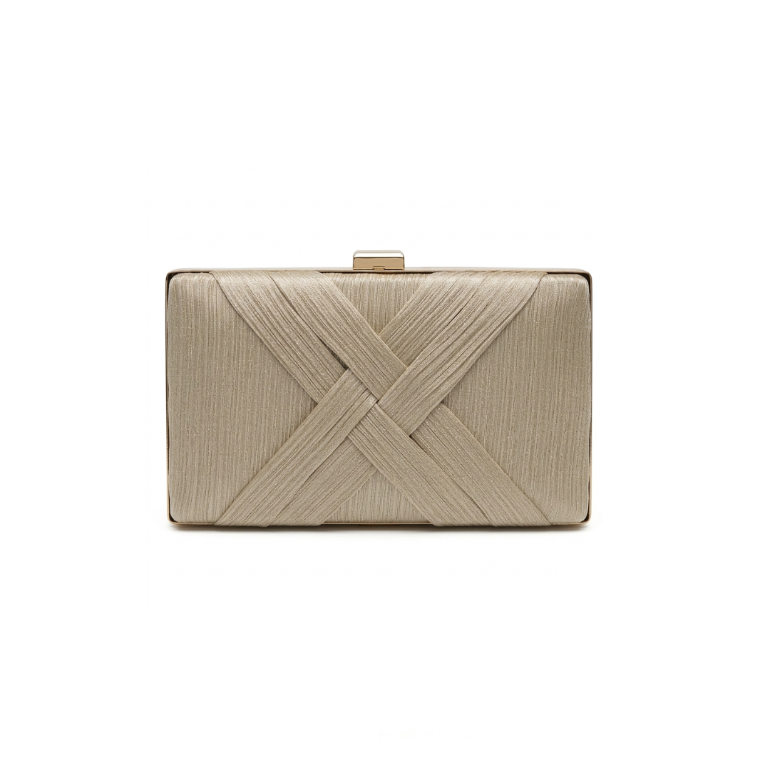 Luxe Pleated Satin Box Clutch