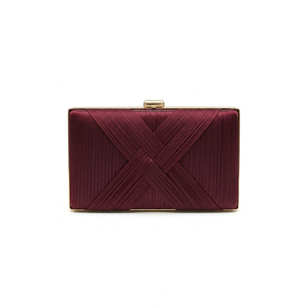 Luxe Pleated Satin Box Clutch