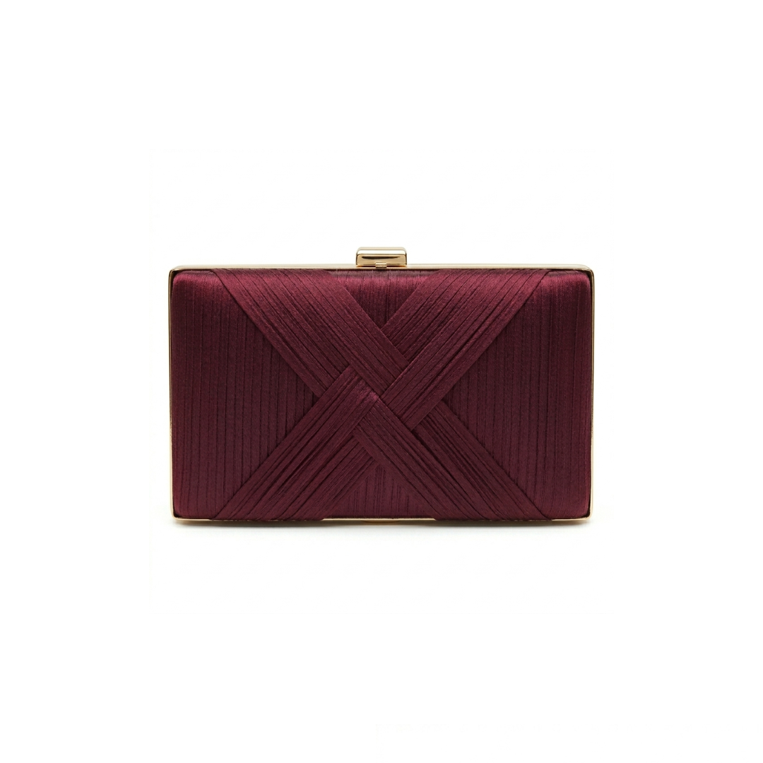 Luxe Pleated Satin Box Clutch