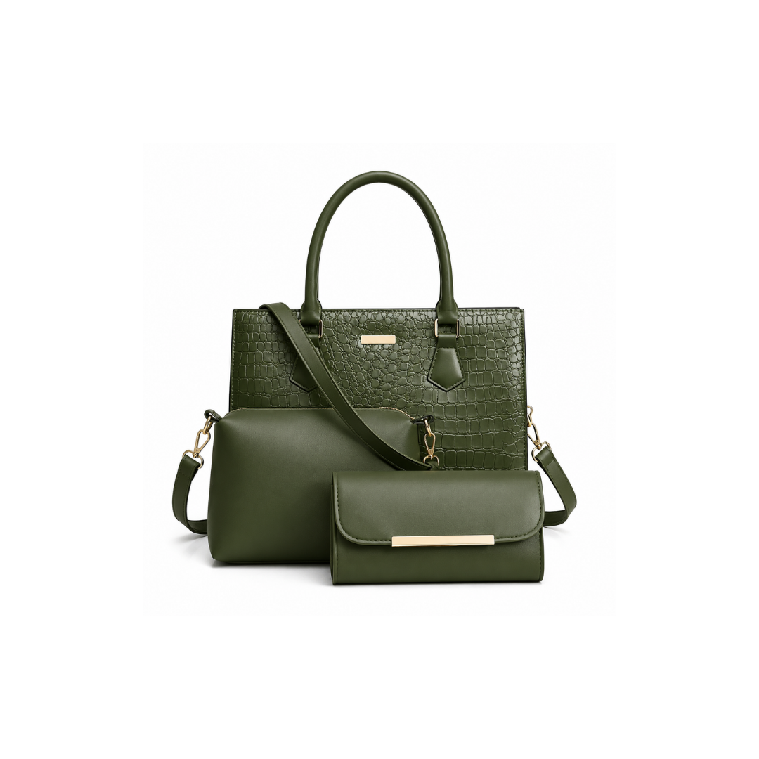 Classic Tote Handbag with Matching Crossbody & Wallet
