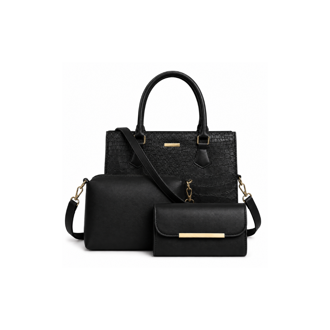 Classic Tote Handbag with Matching Crossbody & Wallet
