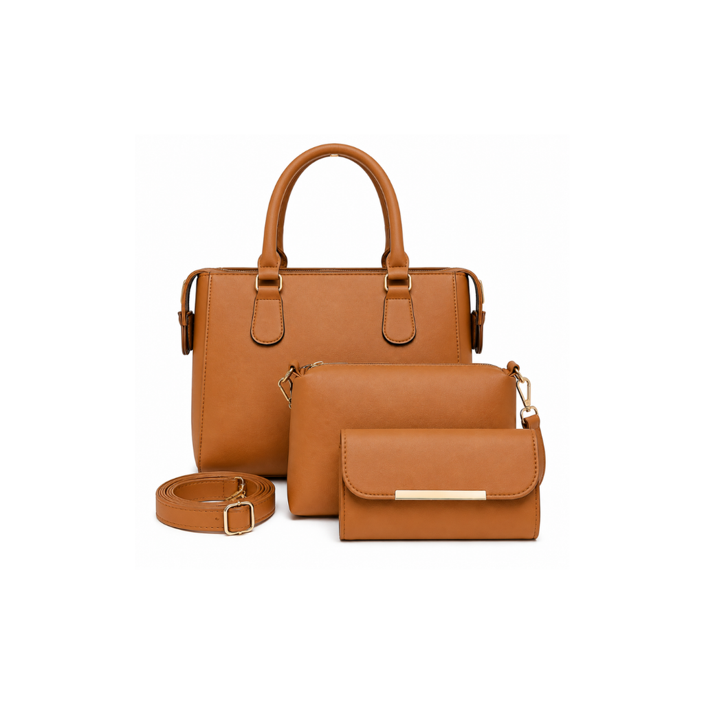 Classic Satchel Handbag with Matching Crossbody & Wallet.