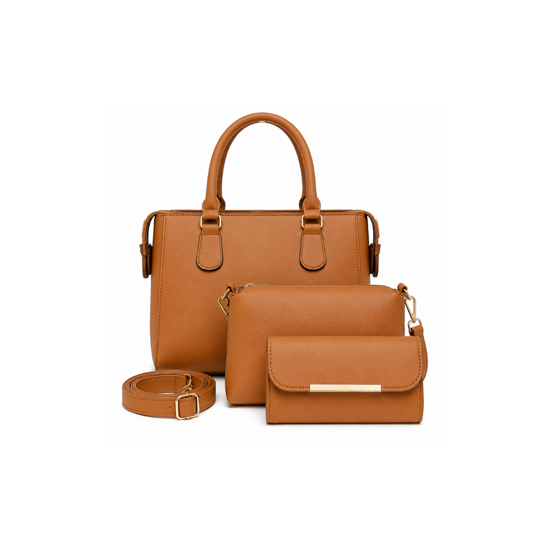 Classic Satchel Handbag with Matching Crossbody & Wallet.