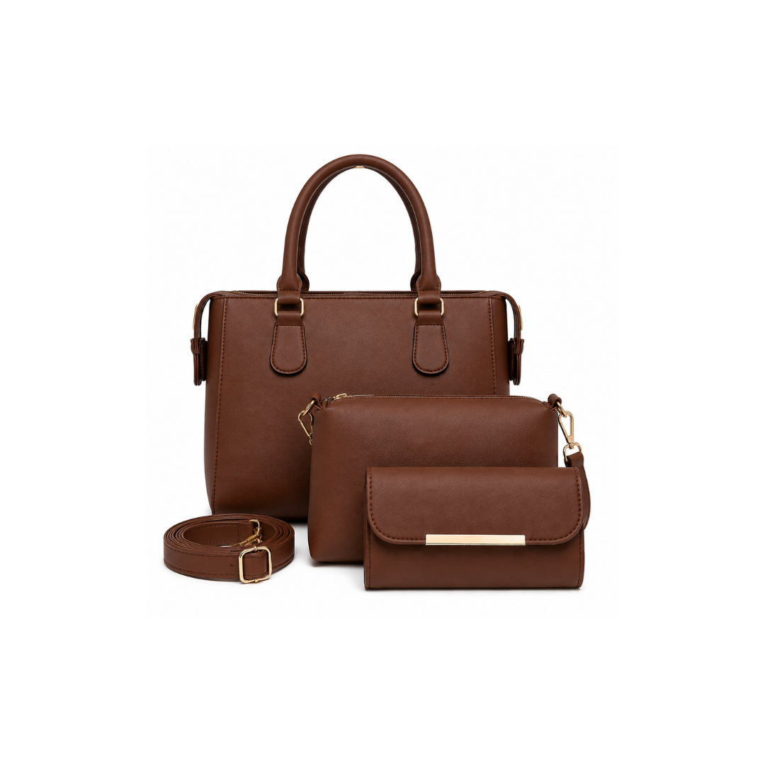 Classic Satchel Handbag with Matching Crossbody & Wallet.