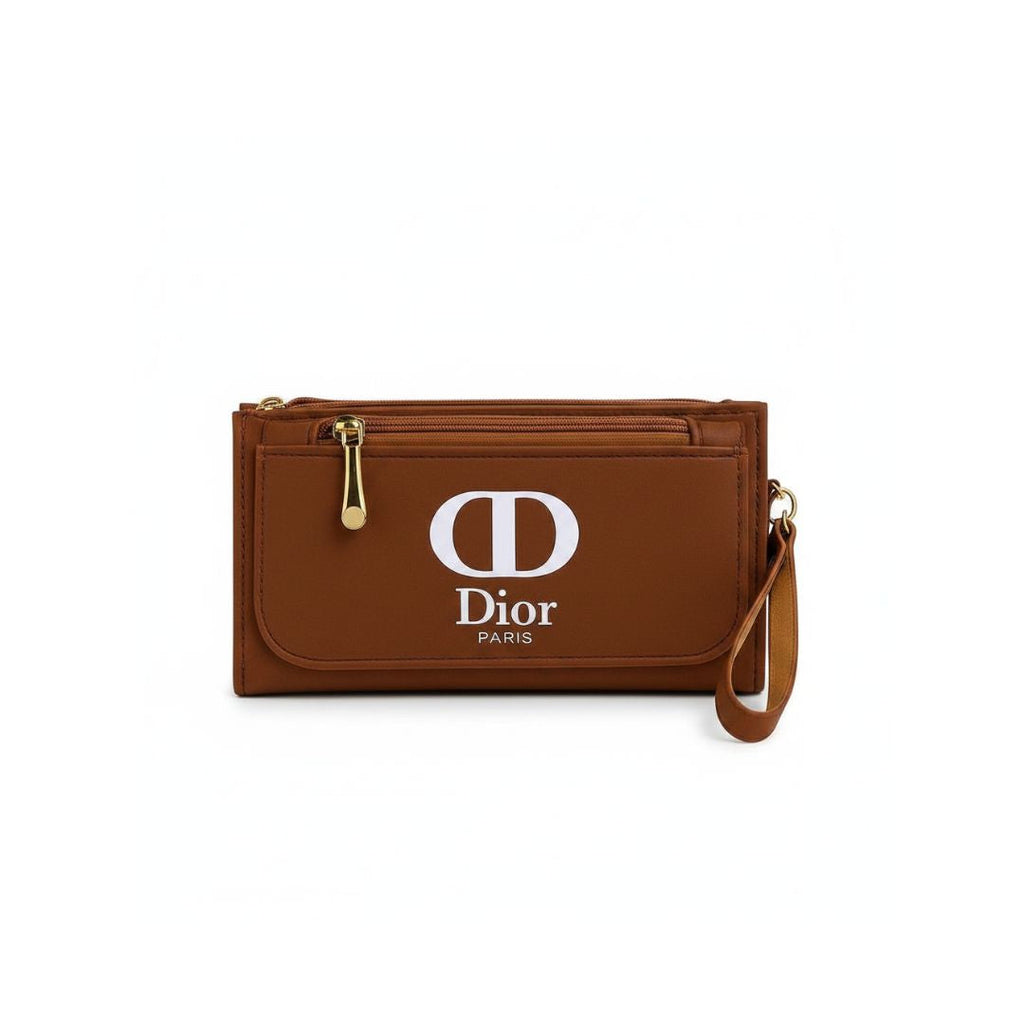 Noir Luxe Multi-Zip Wristlet Bag