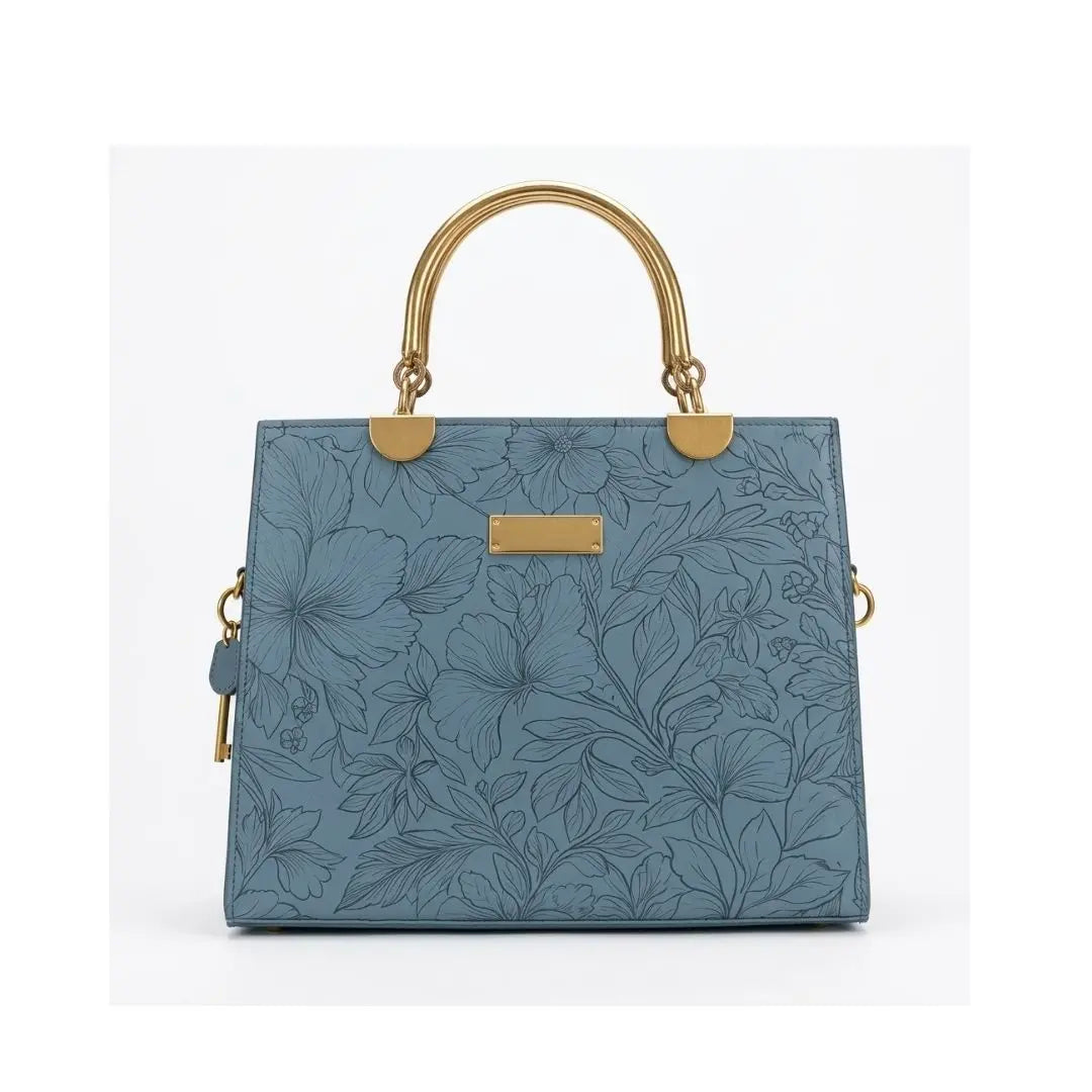 Elegant Embossed Top-Handle Handbag