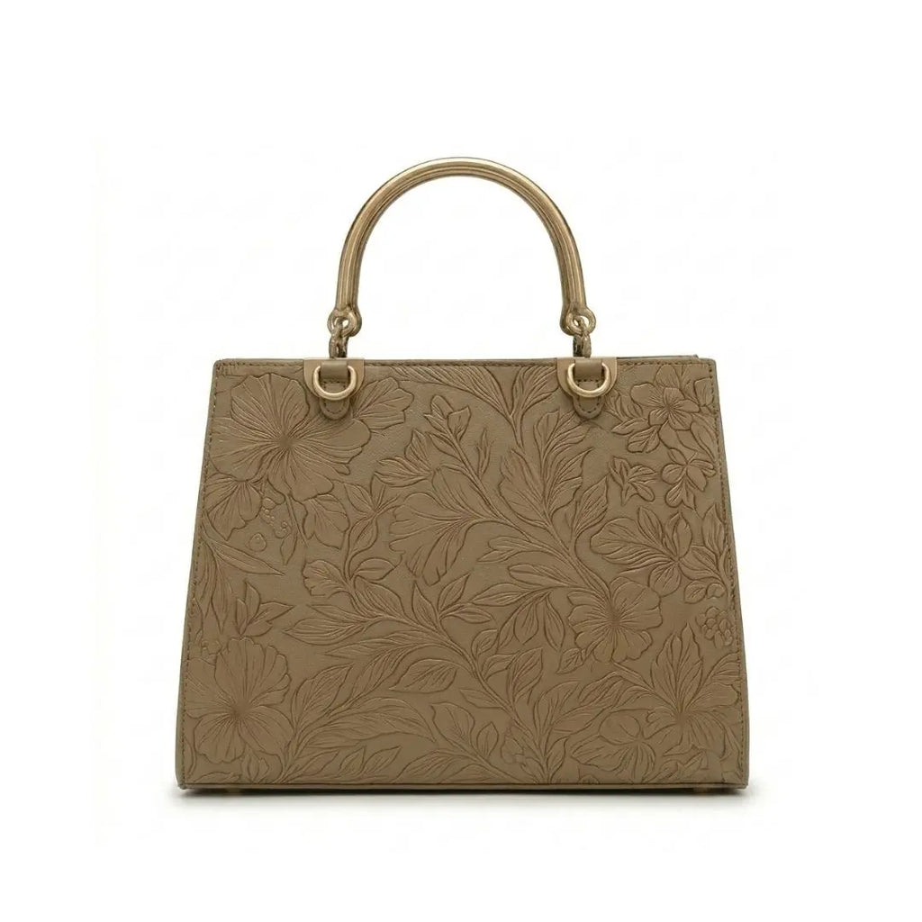 Elegant Embossed Top-Handle Handbag