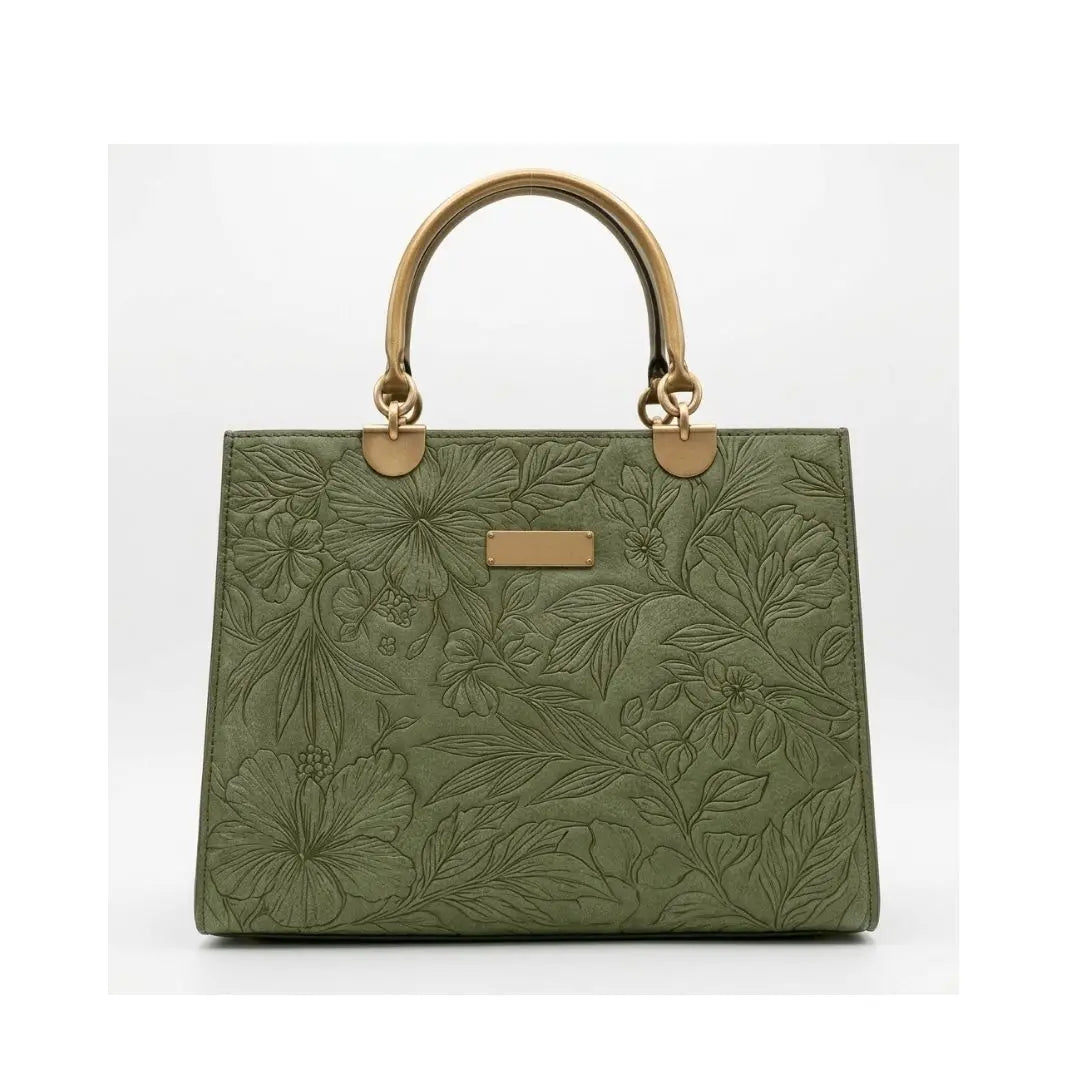 Elegant Embossed Top-Handle Handbag