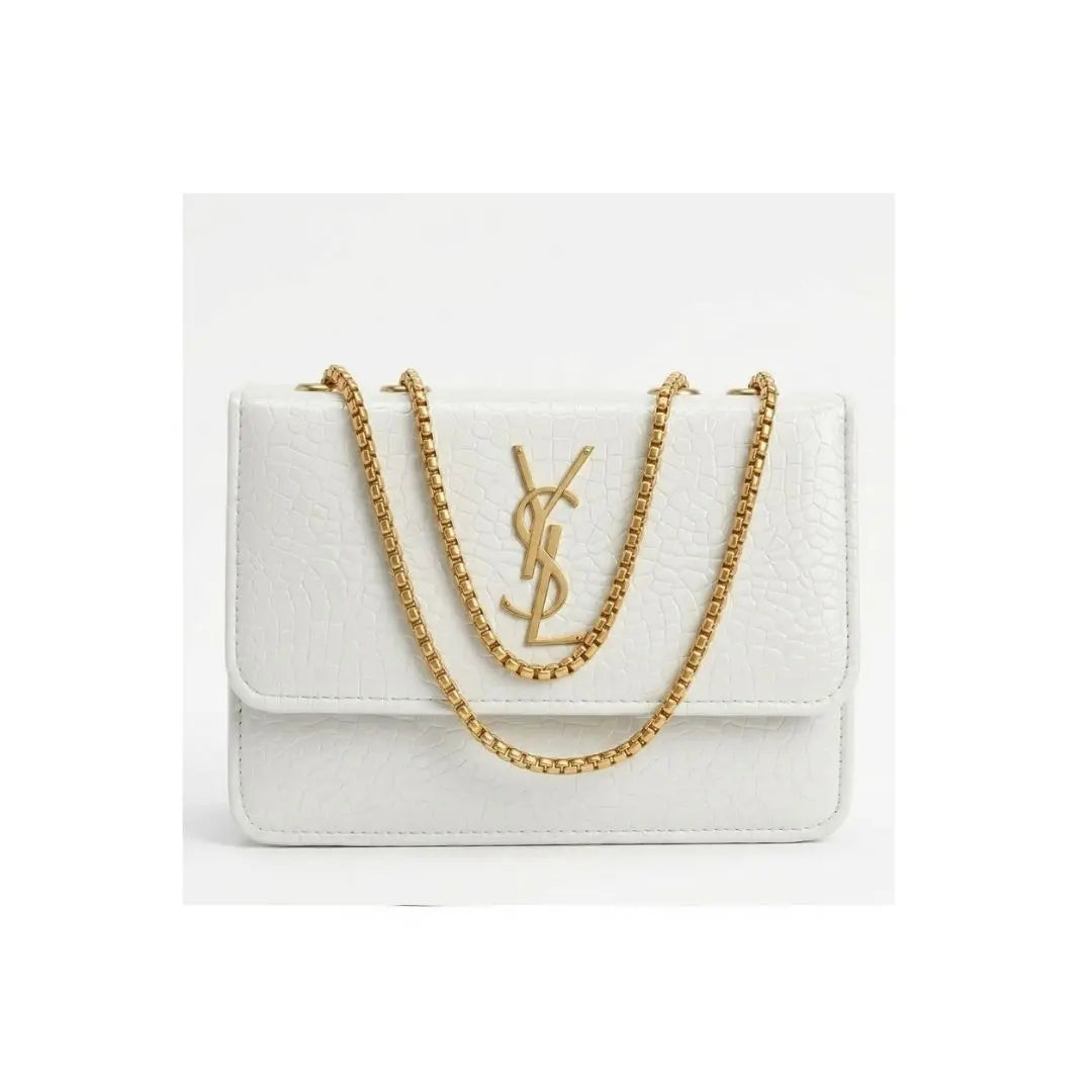 Desert Luxe Croc Chain Flap Bag