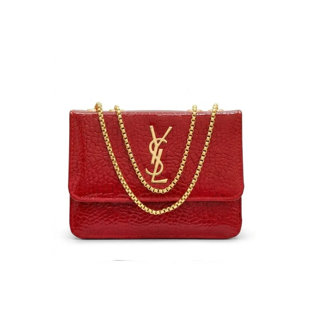 Desert Luxe Croc Chain Flap Bag