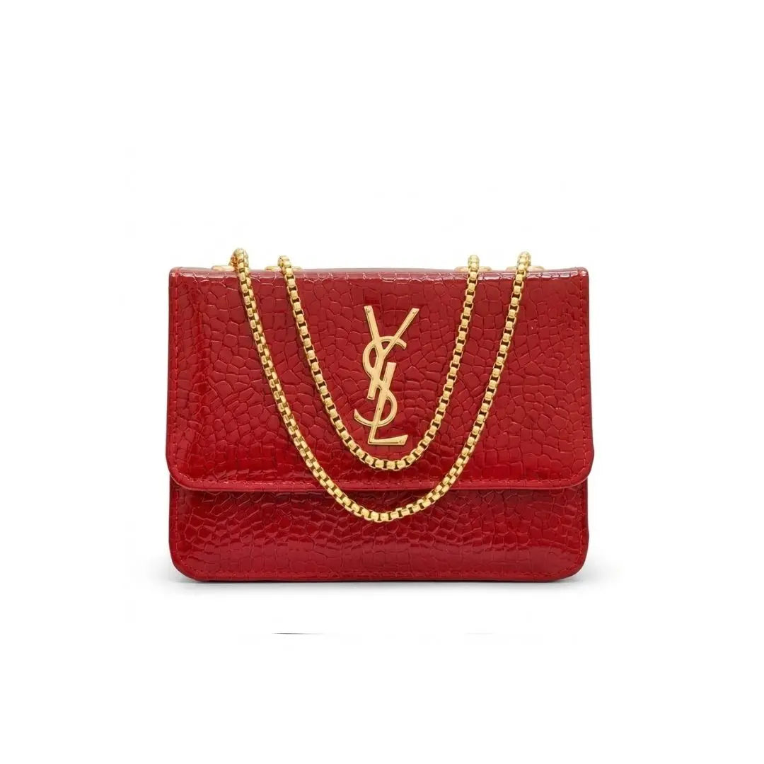 Desert Luxe Croc Chain Flap Bag