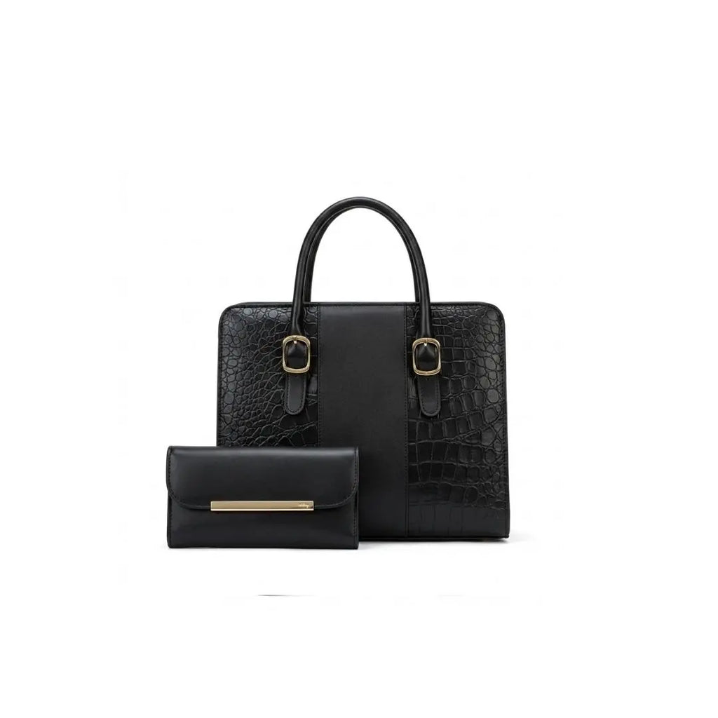 Verde Croc Luxe Structured Tote Set