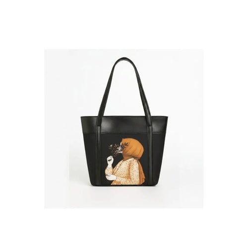 Amara Bloom Illustrated Tote Handbag