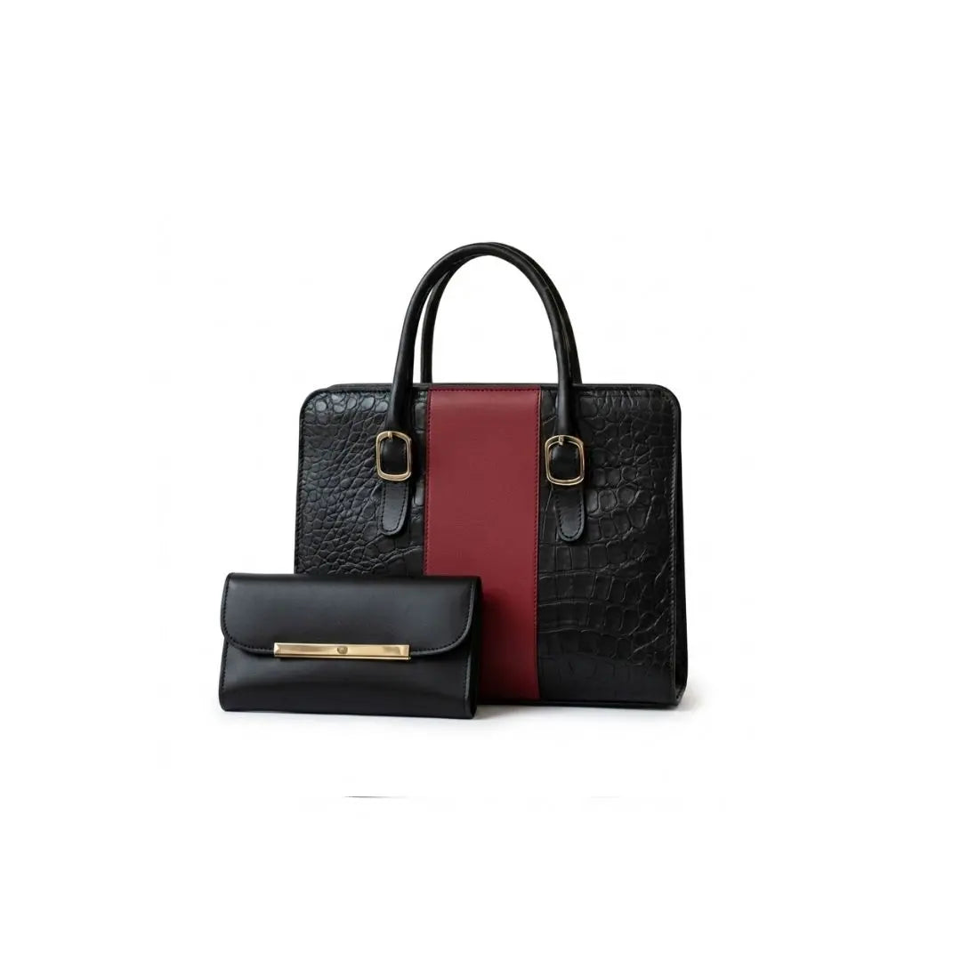 Verde Croc Luxe Structured Tote Set