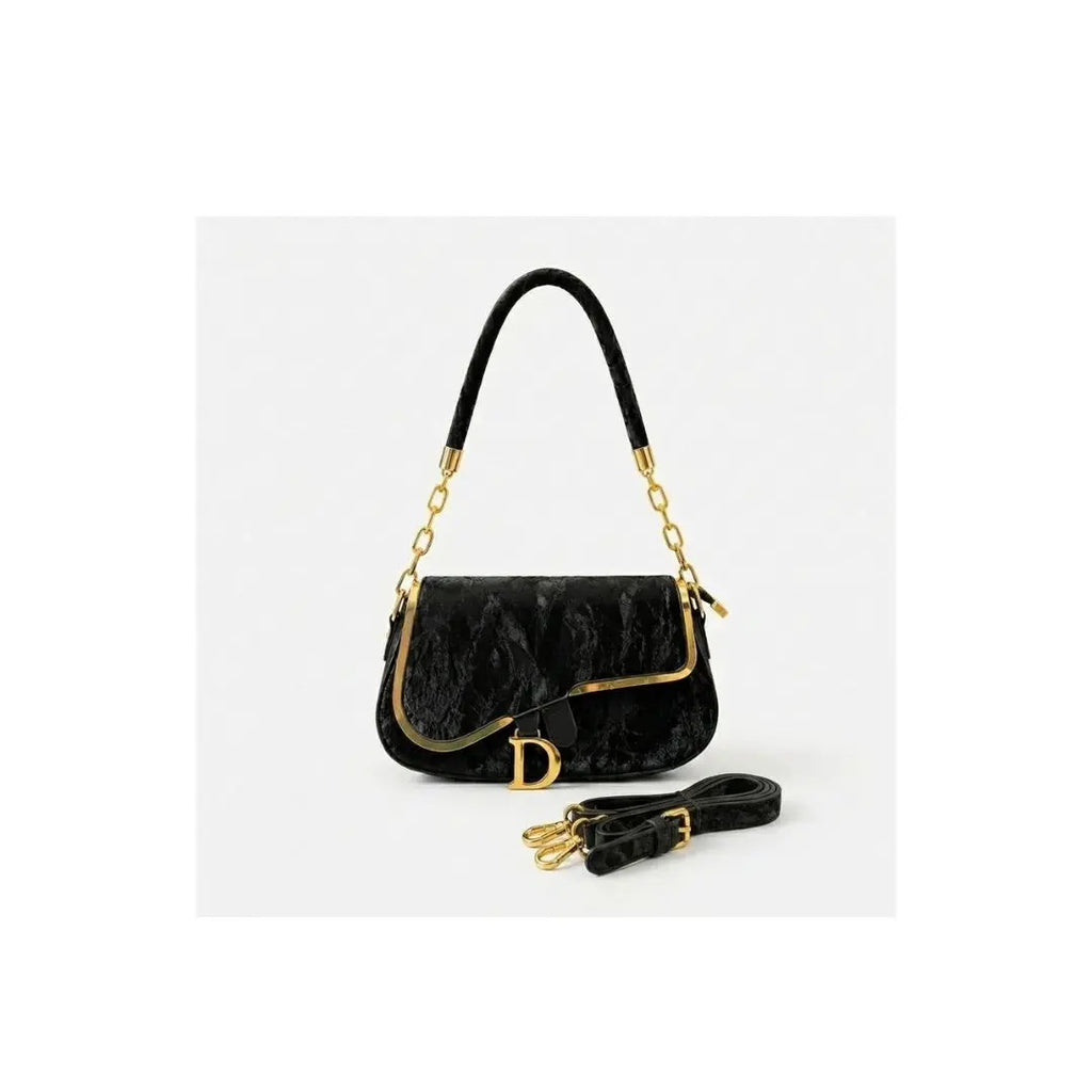 Crescent Shoulder Bag with Chain Strap