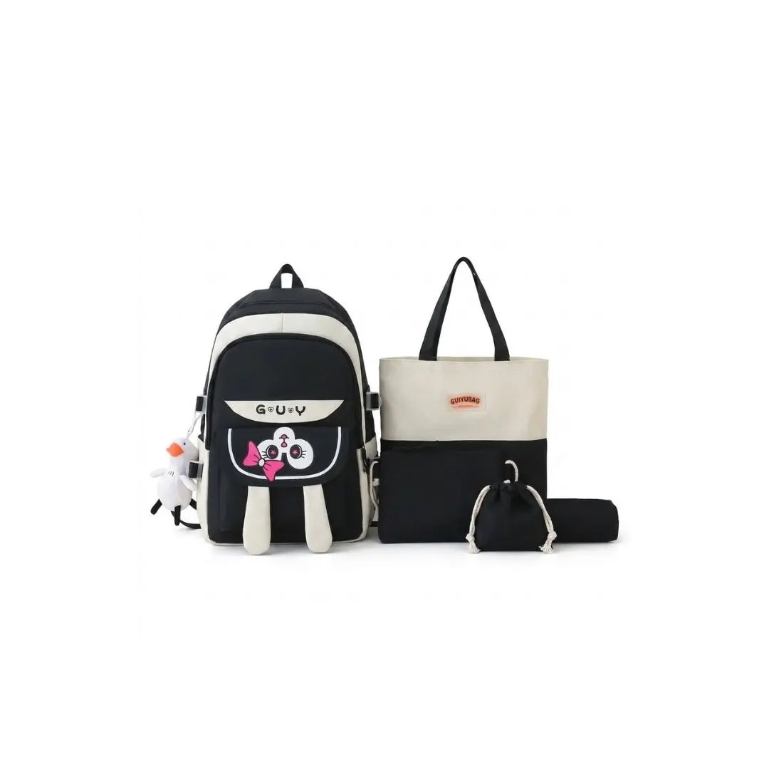 Noir Bloom 5-Piece Urban Backpack & Tote Set