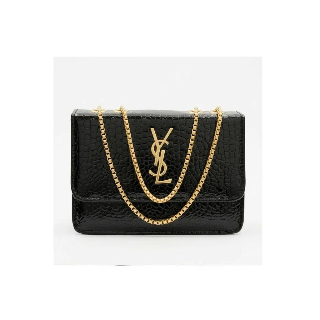 Desert Luxe Croc Chain Flap Bag