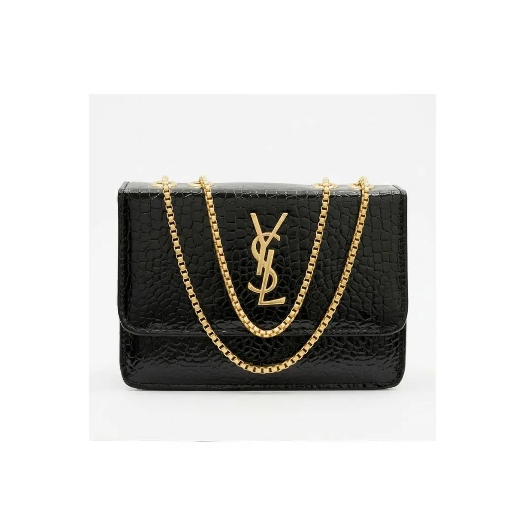 Desert Luxe Croc Chain Flap Bag