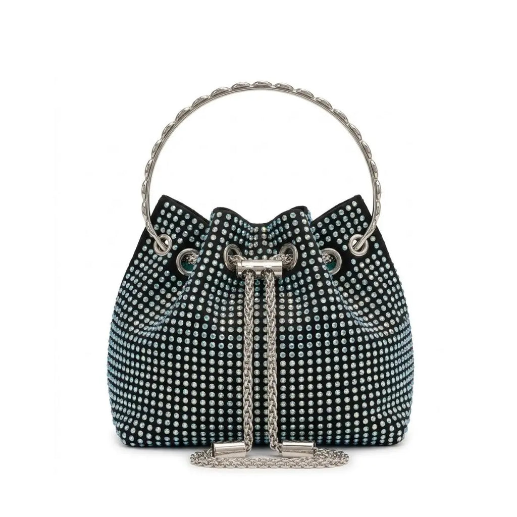 Celeste Crystal Drawstring Bucket Bag