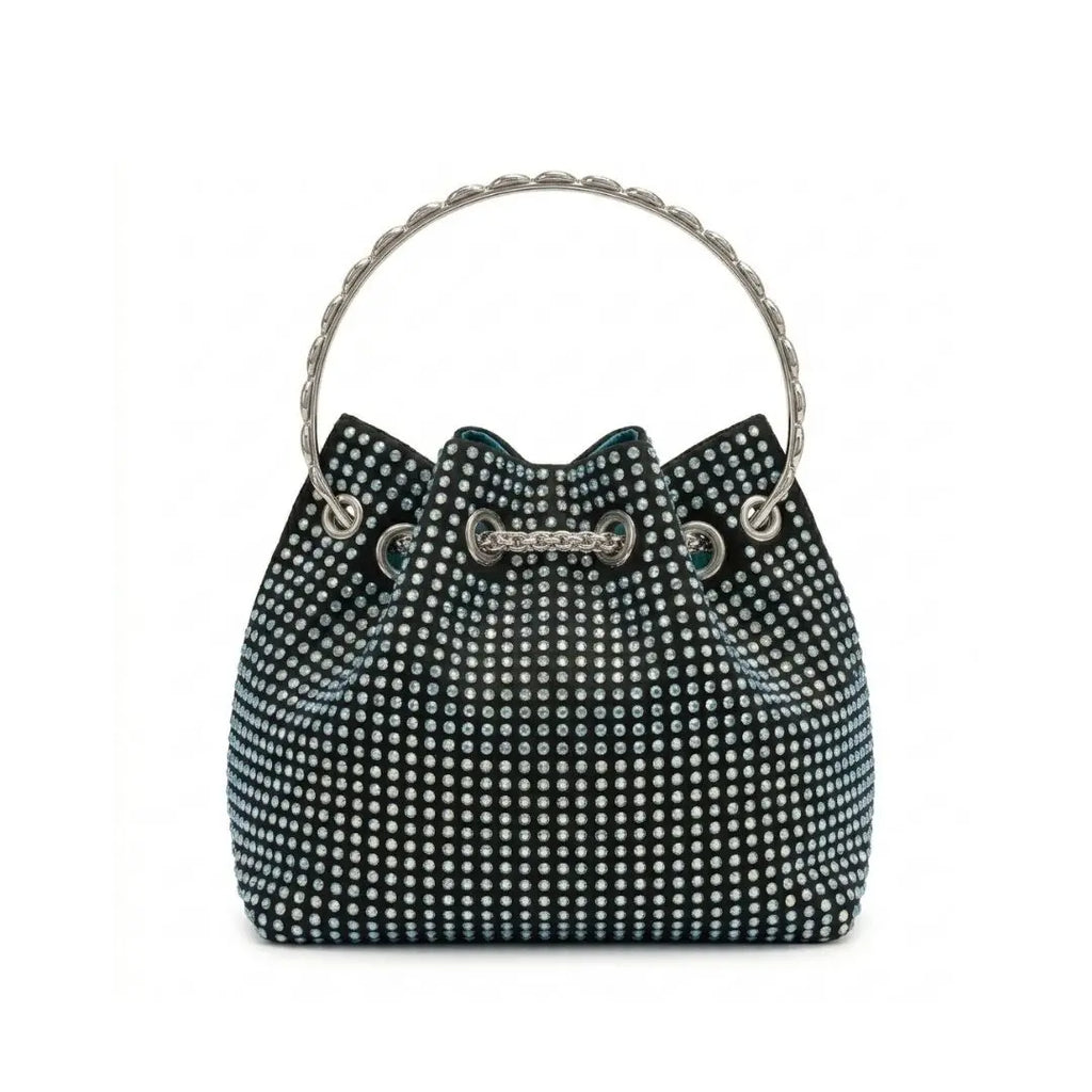 Celeste Crystal Drawstring Bucket Bag