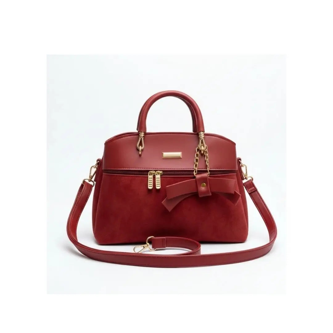 Noir Bow Accent Satchel