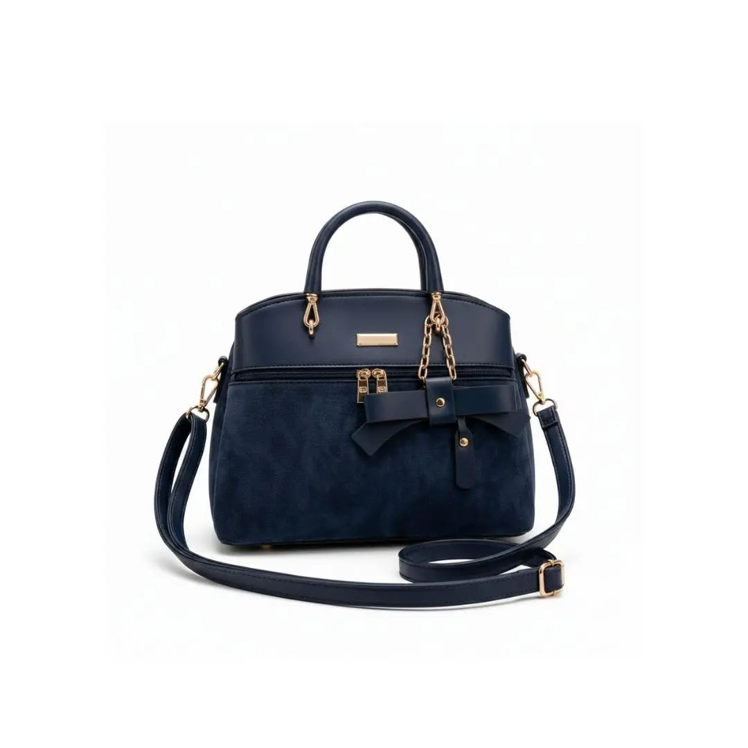 Noir Bow Accent Satchel