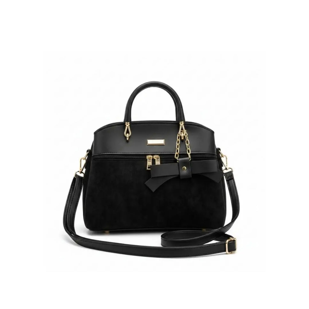 Noir Bow Accent Satchel